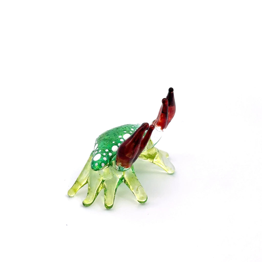 Colorful Blown Glass Crab Figurine Ocean Inspired Miniature Coastal Decor