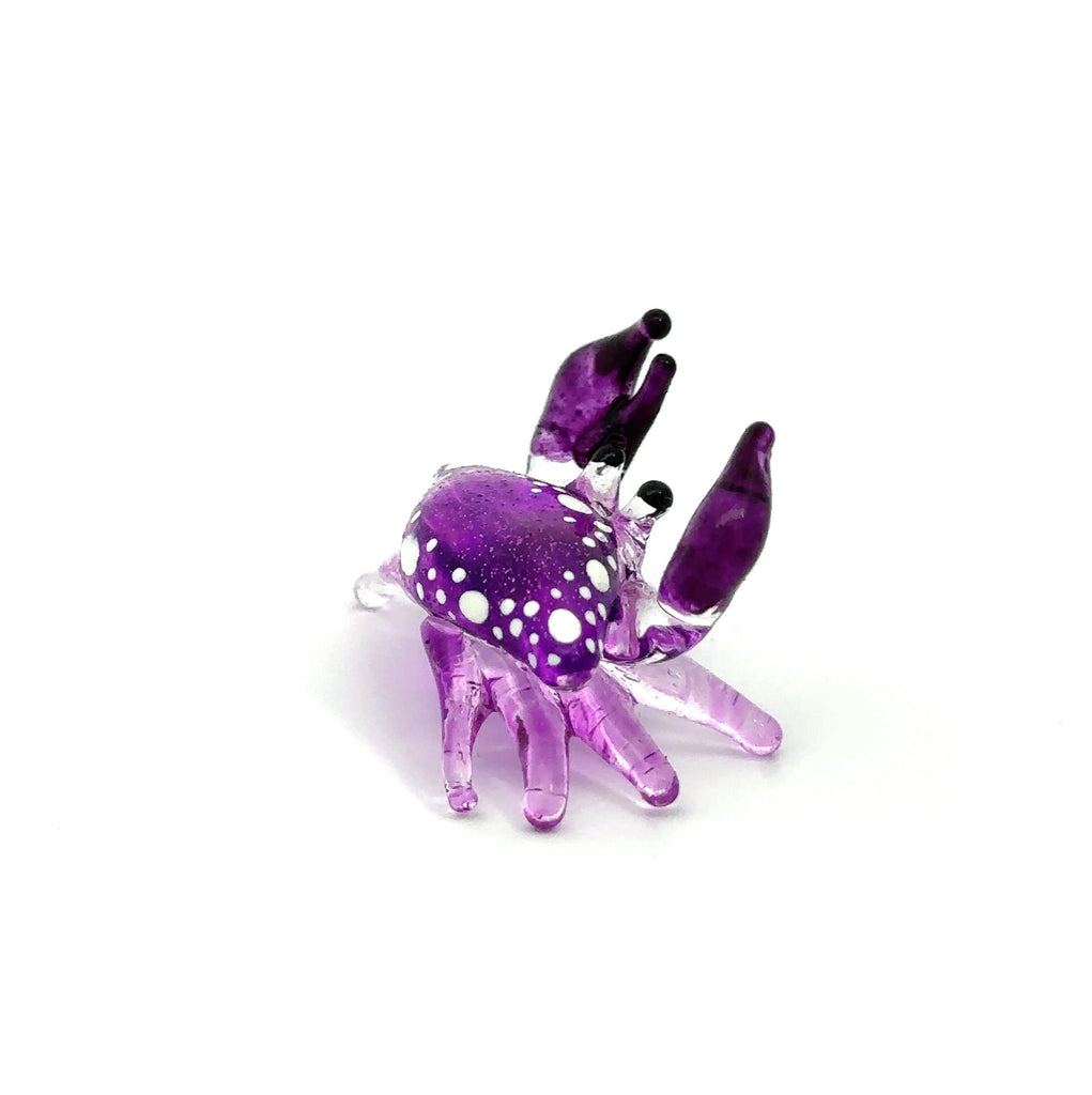 Colorful Blown Glass Crab Figurine Ocean Inspired Miniature Coastal Decor