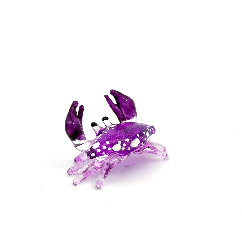 Colorful Blown Glass Crab Figurine Ocean Inspired Miniature Coastal Decor