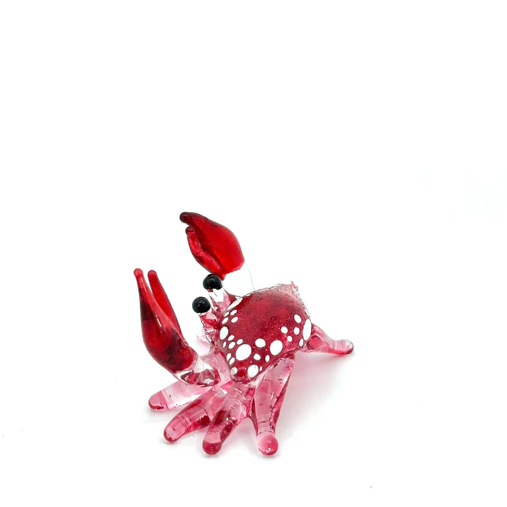 Colorful Blown Glass Crab Figurine Ocean Inspired Miniature Coastal Decor