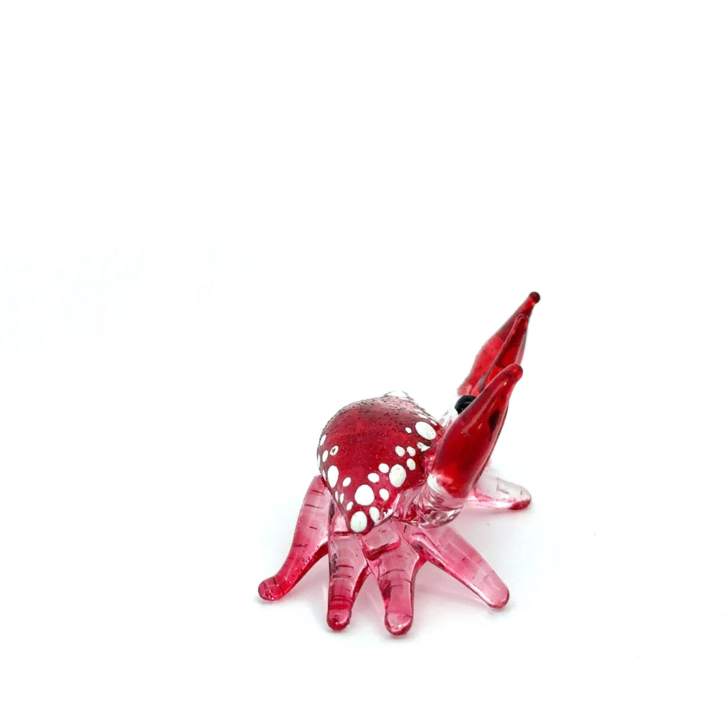 Colorful Blown Glass Crab Figurine Ocean Inspired Miniature Coastal Decor