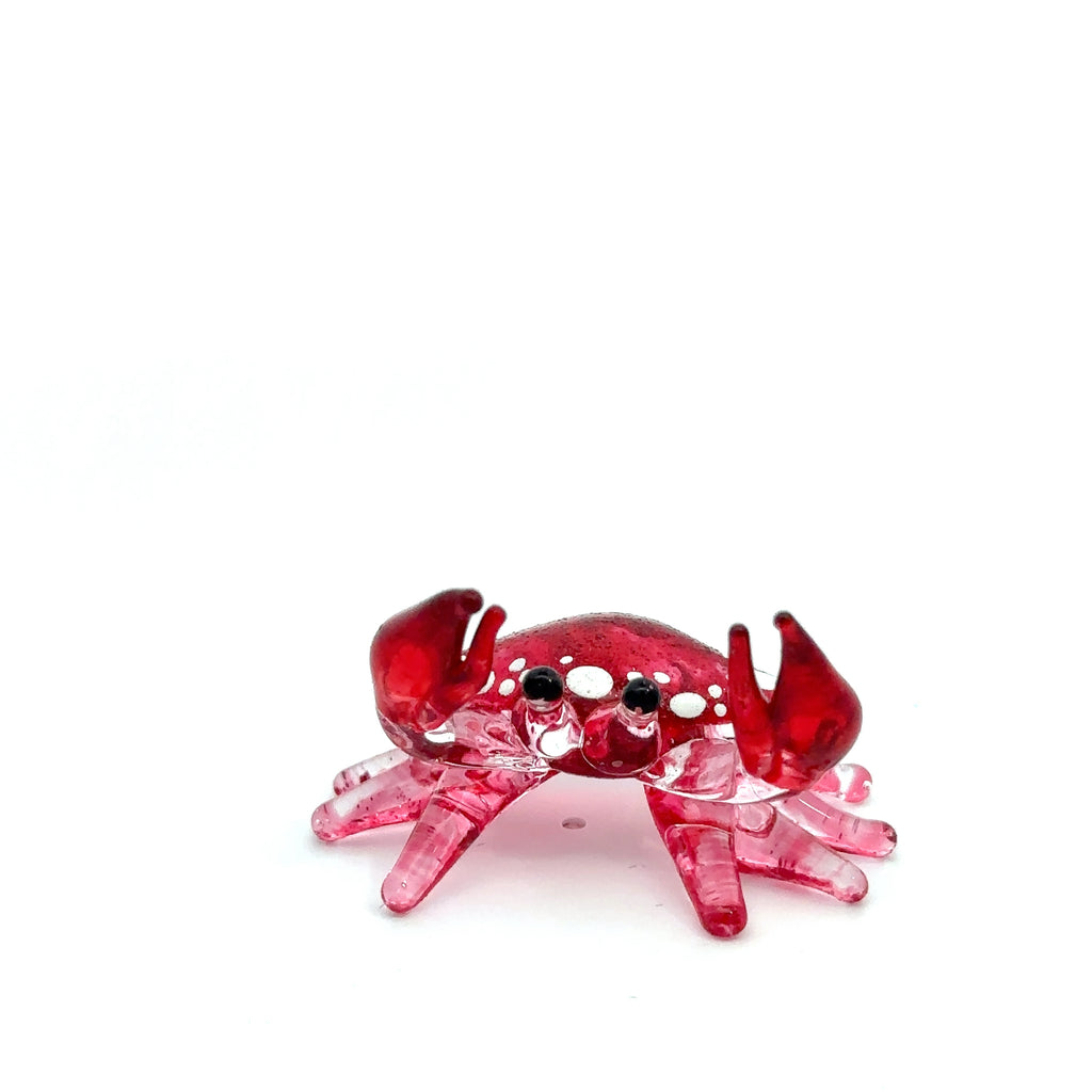 Colorful Blown Glass Crab Figurine Ocean Inspired Miniature Coastal Decor