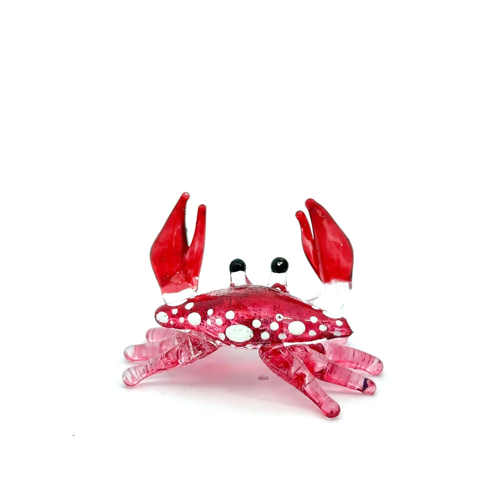 Colorful Blown Glass Crab Figurine Ocean Inspired Miniature Coastal Decor