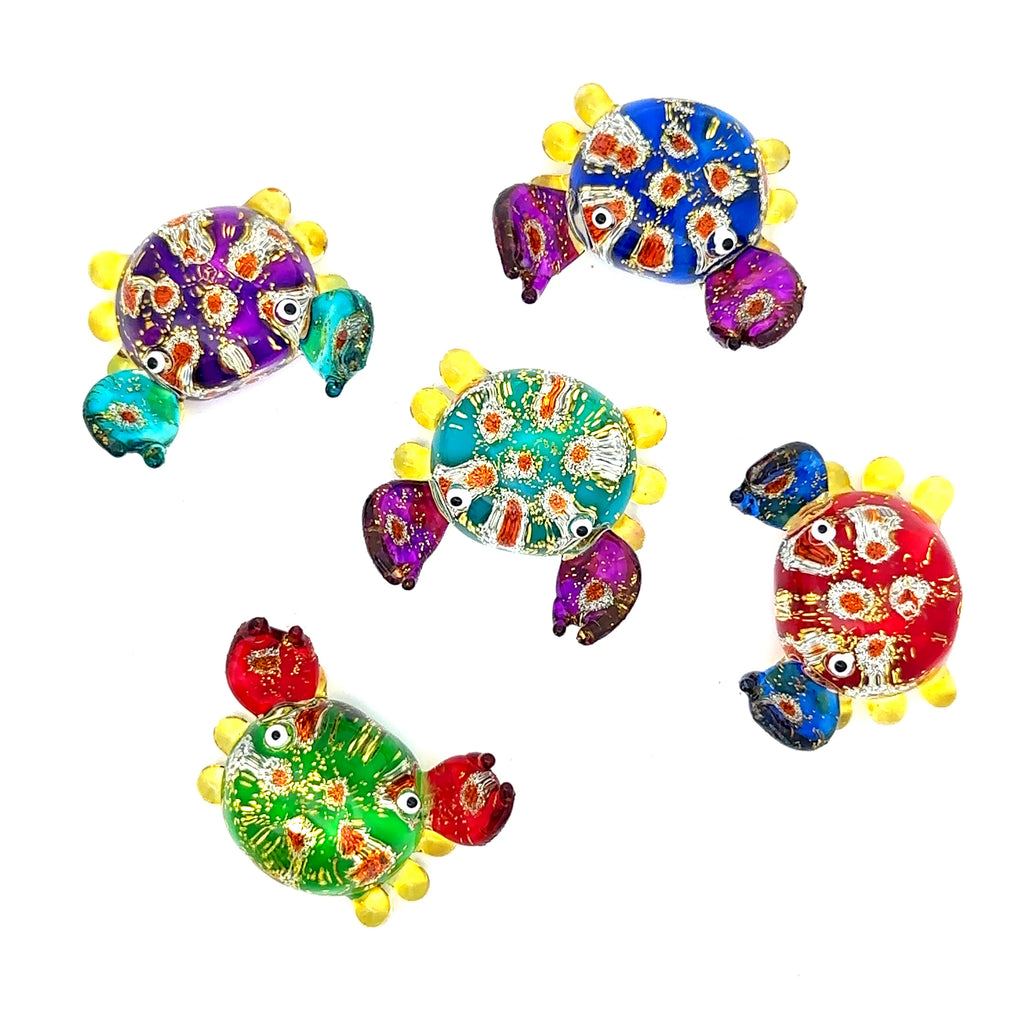 Set of 5 Mini Carb Handmade Blown Glass Figurines Art Collectible Ocean Gift