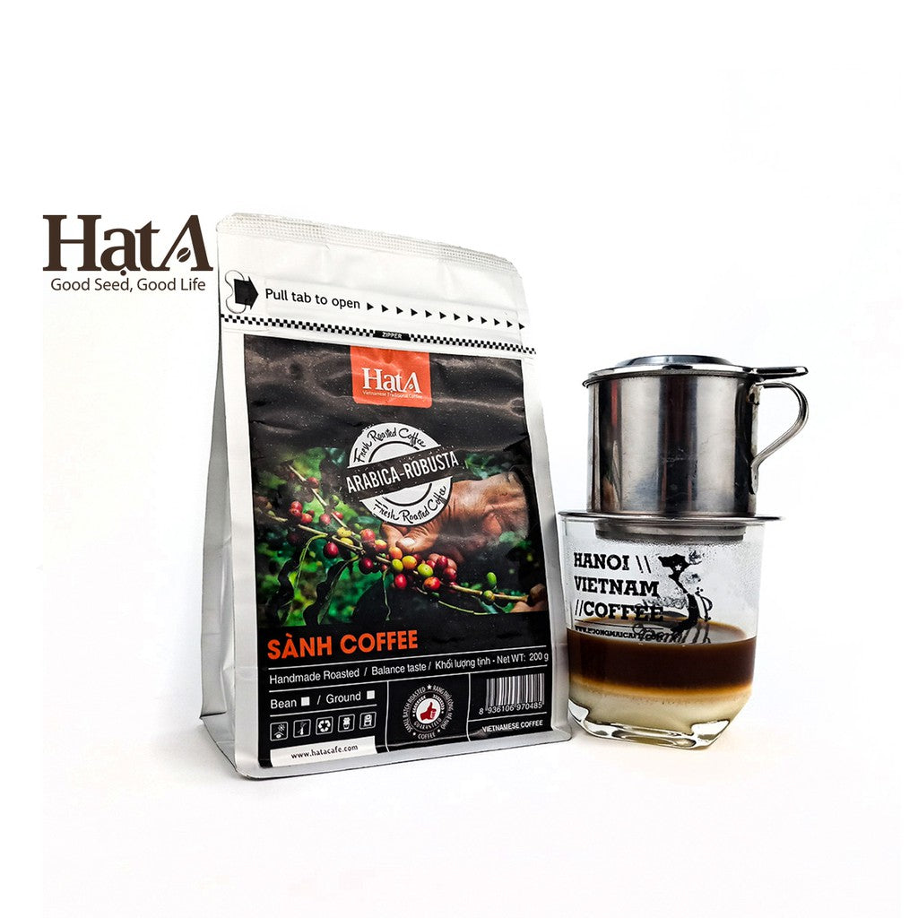 Hat A - Ground Coffee 3 Flavours 100% Arabica, 100% Robusta, Arabica & Robusta 200g