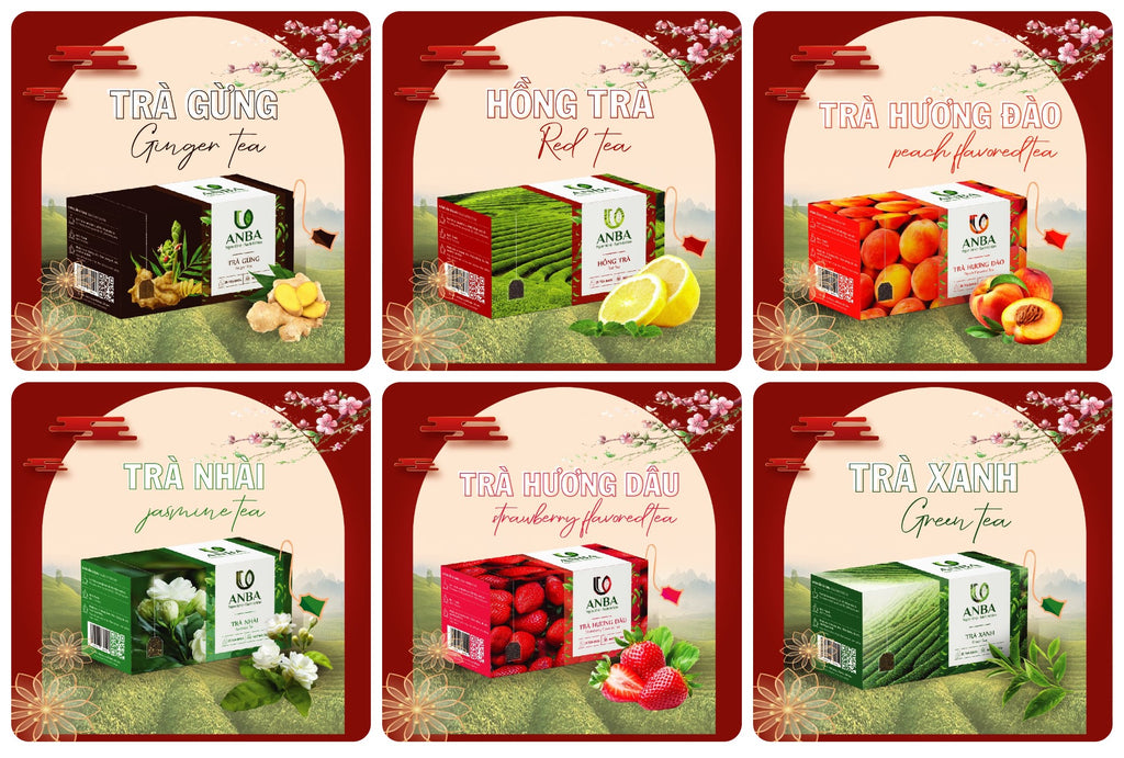 ANBA Tea Bags 25 Count Naturally Caffeine-Free Pure & Handpicked Herbal Infusion With Variety Flavors