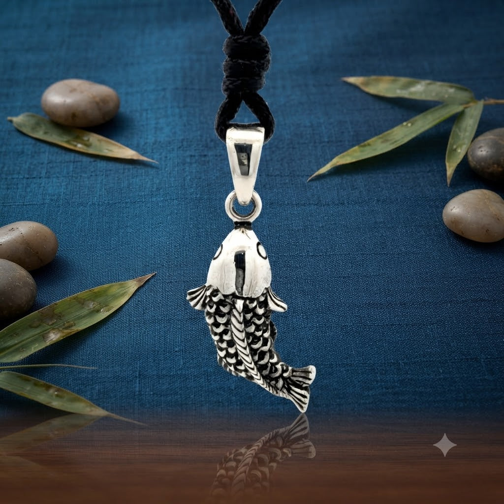 Fish 92.5 Sterling Silver Brass Charm Necklace Pendant Marine Melody Jewelry