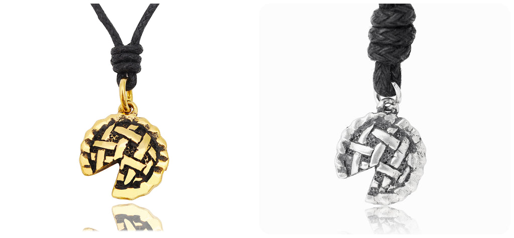 Apple Pie Cake Pewter Silver Brass Gold Charm Necklace Pendant Jewelry