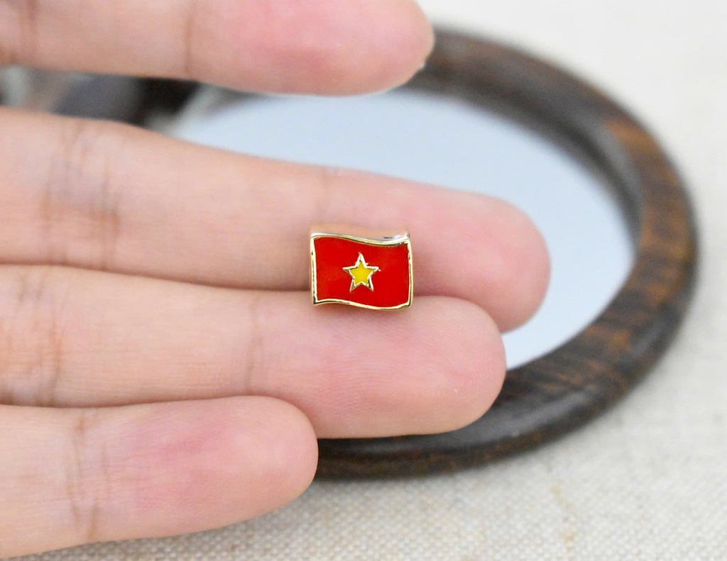 Vietnam Bracelet Charms Country Flags Golden Brass Charm Bracelet Jewelry