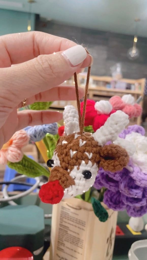 Christmas Hanging Xmas Tree Snowman Laurel Wreath Handmade Amigurumi Stuffed Toy Knit Crochet Doll VAC