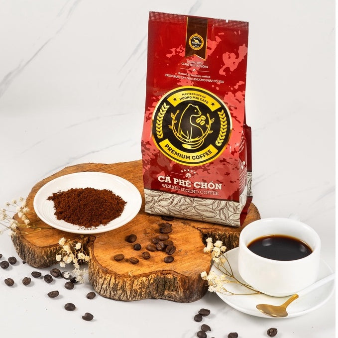 Huong Mai Coffee - Grinding Weasel Coffee - Roasted By Heirloom Method - 250g