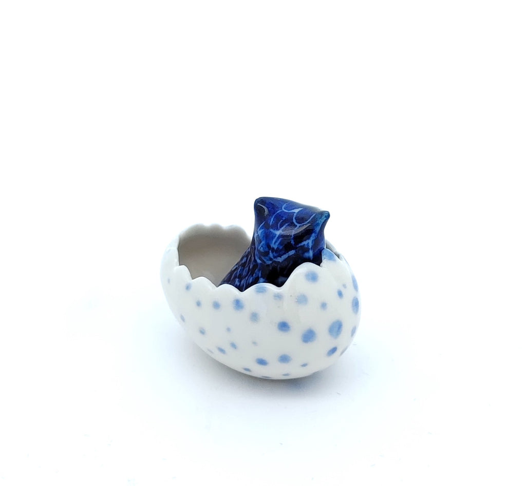 Owl in Egg Ceramic Figurine Craft Miniature Collectible Zoo Animal Figure