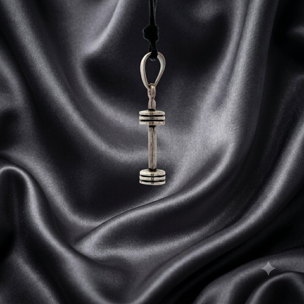 Mini Dumbbell Necklace Sterling-silver Brass Charm Necklace Pendant Jewelry