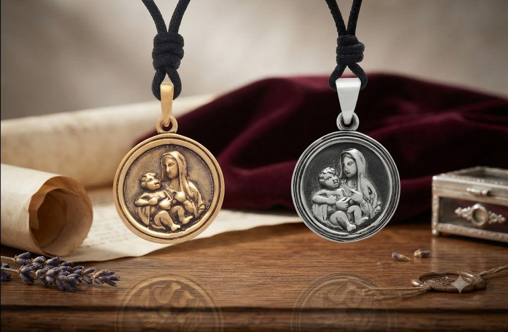 Virgin Mary Handmade 92.5 Sterling Silver Brass Charm Necklace Pendant Jewelry