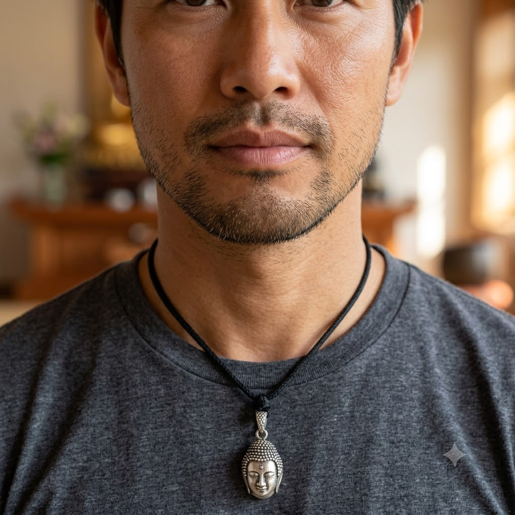 New Buddha Head Gold Brass Charm Necklace Pendant Jewelry