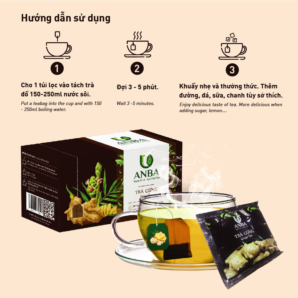 ANBA Tea Bags 25 Count Naturally Caffeine-Free Pure & Handpicked Herbal Infusion With Variety Flavors