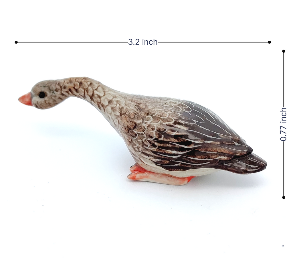 Long Neck Goose Ceramic Figurine Tiny Handicraft Miniature Dollhouse Decor Gift