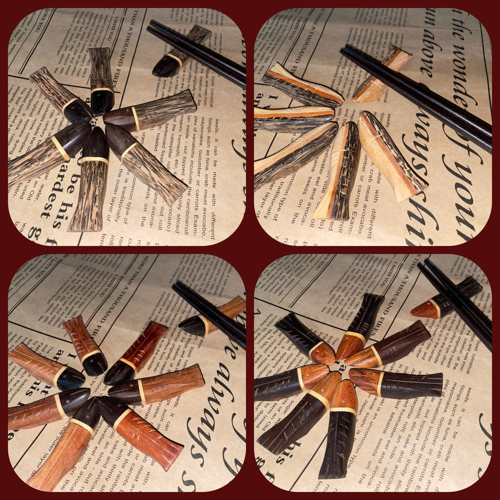 Handcrafted Wooden Chopstick Rest Spoon Fork Knife Holder Fish Designed