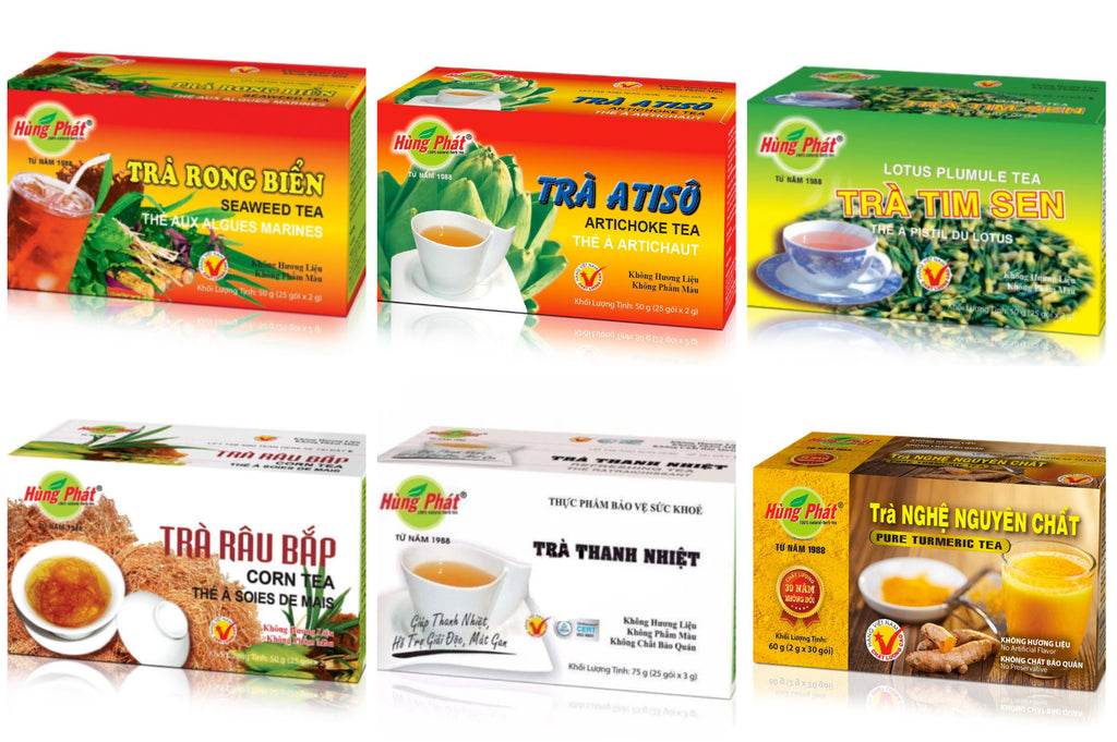 Hung Phat Tea - Artichoke , Pure Turmeric, Corn, Seaweed, Lotus Plumule Flavours