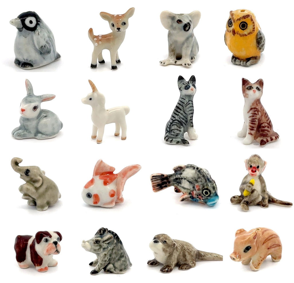 Adorable Mini Ceramic Animal Figurine – Porcelain Miniature Collectible Decor