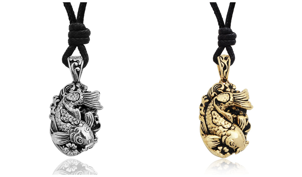 New Japanese Koi Fish Handmade Brass Charm Necklace Pendant Jewelry