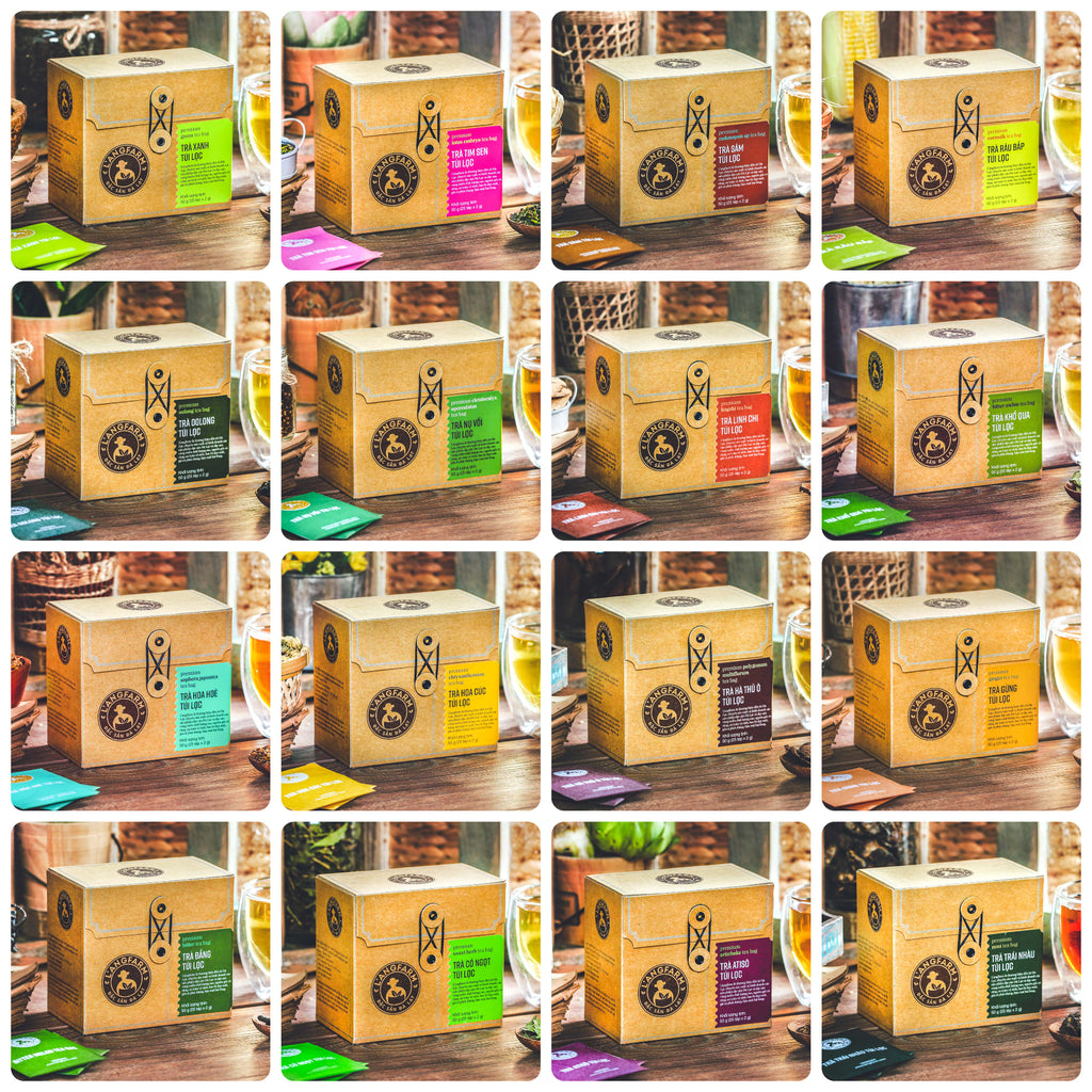 L'angfarm - Assorted Flavors Tea Bags, 1 Box 50grams 25 Tea Bags - Kraft Wrap Design