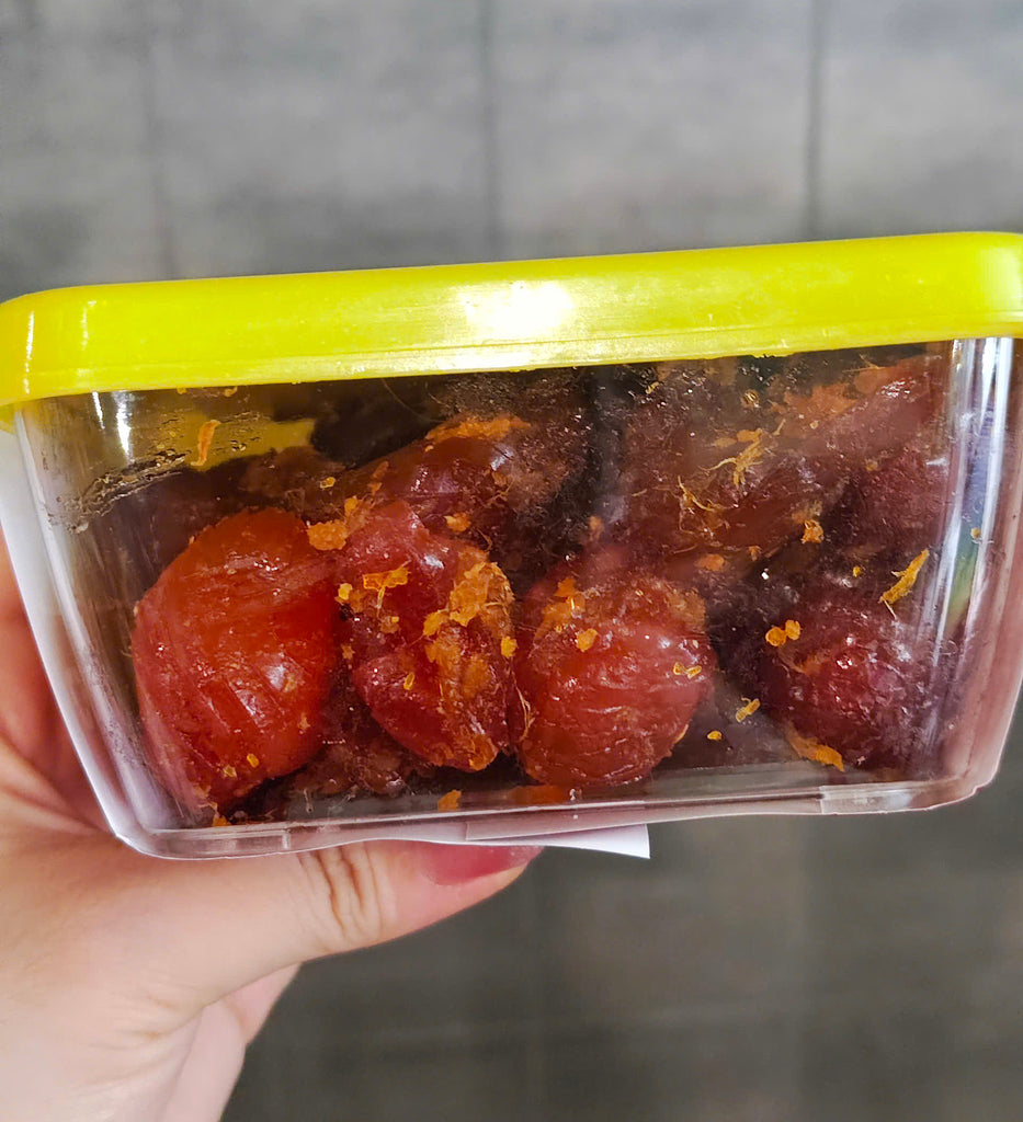 Phuong Soat Dried Candied Fruit Box With Variety Flavours Sau Gion, Peach & Plums with Ginger 300g Mứt Đào Non Đỏ, Mận xào gừng, sấu giòn