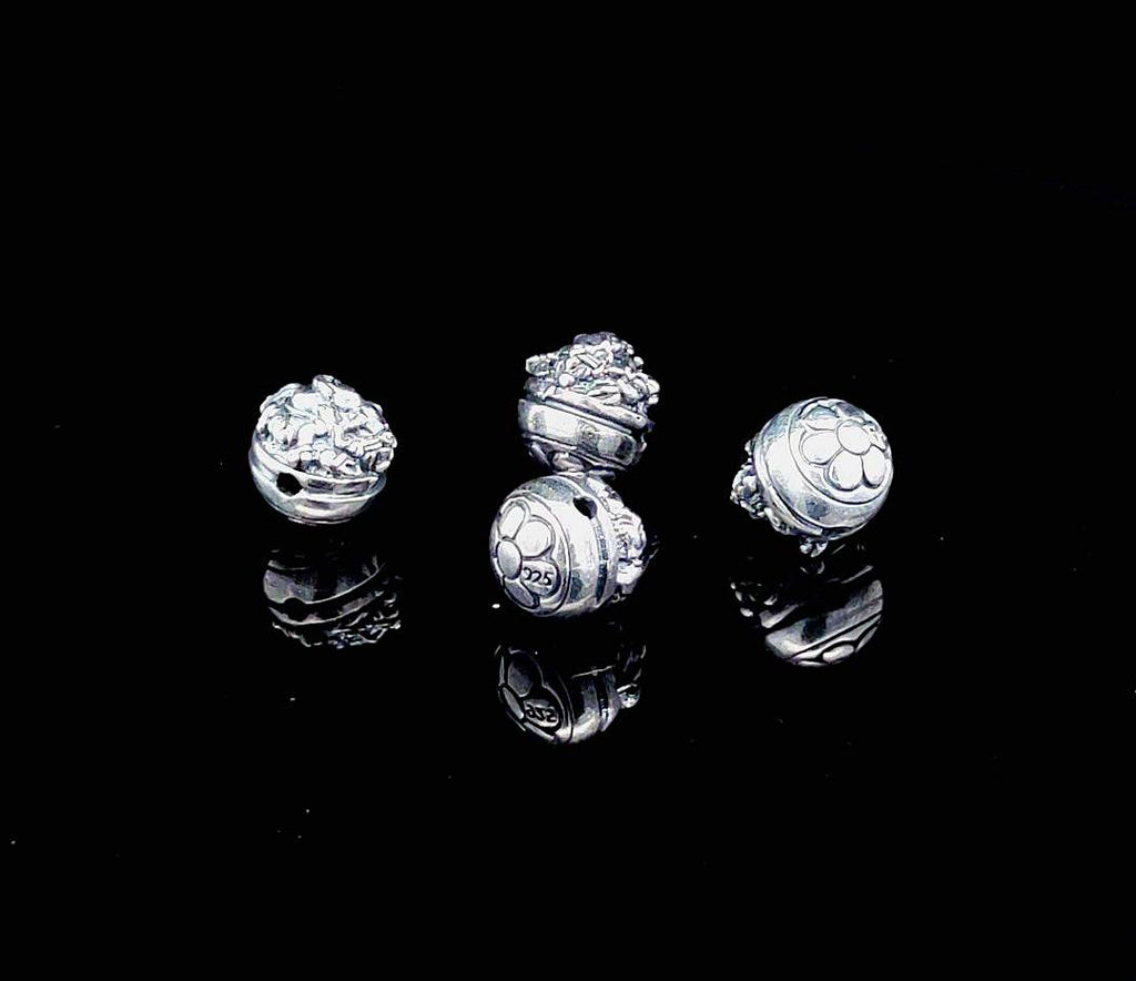 925 Sterling Silver Medium Beads For Bracelet Necklace Jewelry Making Supplies