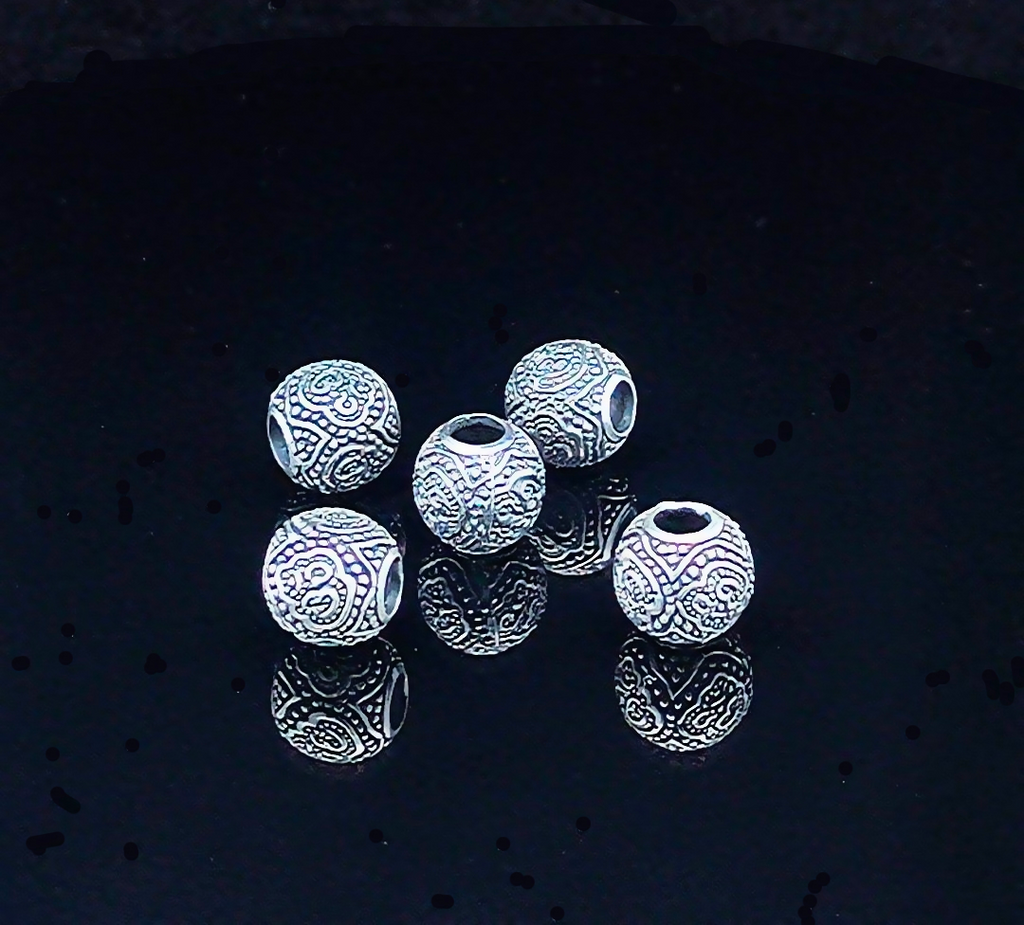 925 Sterling Silver Medium Beads For Bracelet Necklace Jewelry Making Supplies