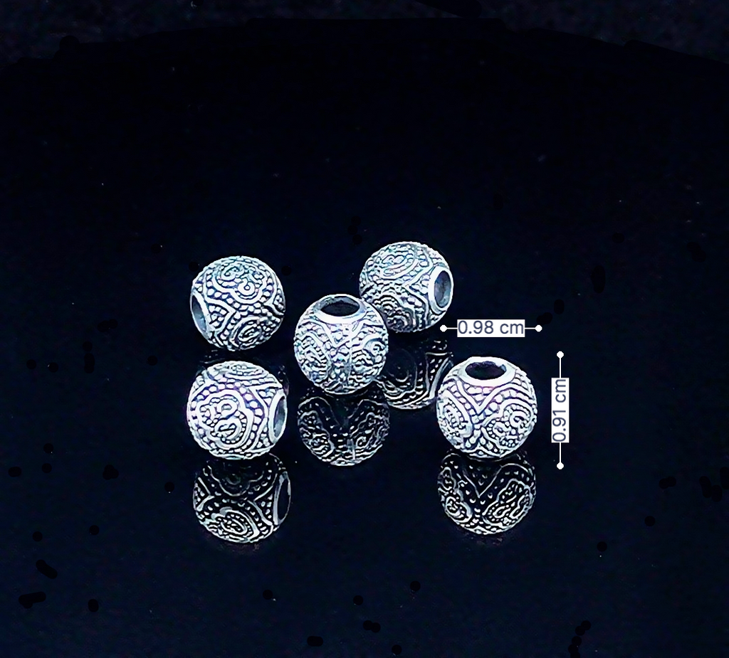 925 Sterling Silver Medium Beads For Bracelet Necklace Jewelry Making Supplies