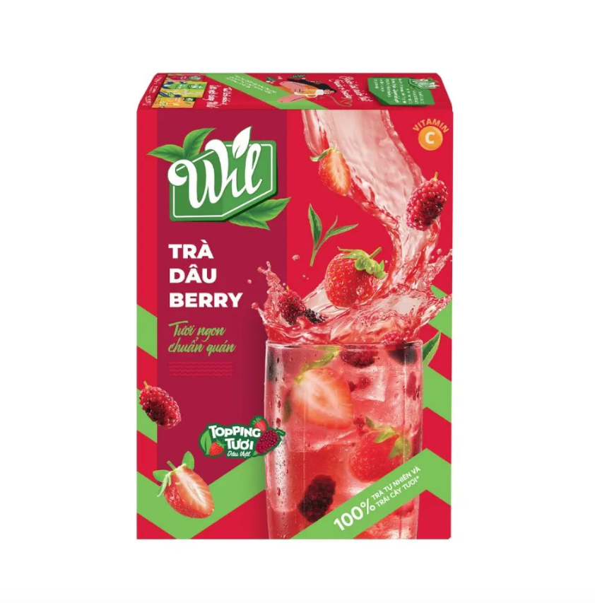 Wil Tea Strawberry Berry Tea With Real Topping 140g Trà Dâu Berry