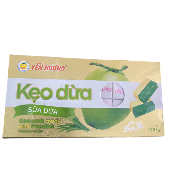 Yen Huong Coconut Milk Candy With Pandan & Durian Flavours 400g