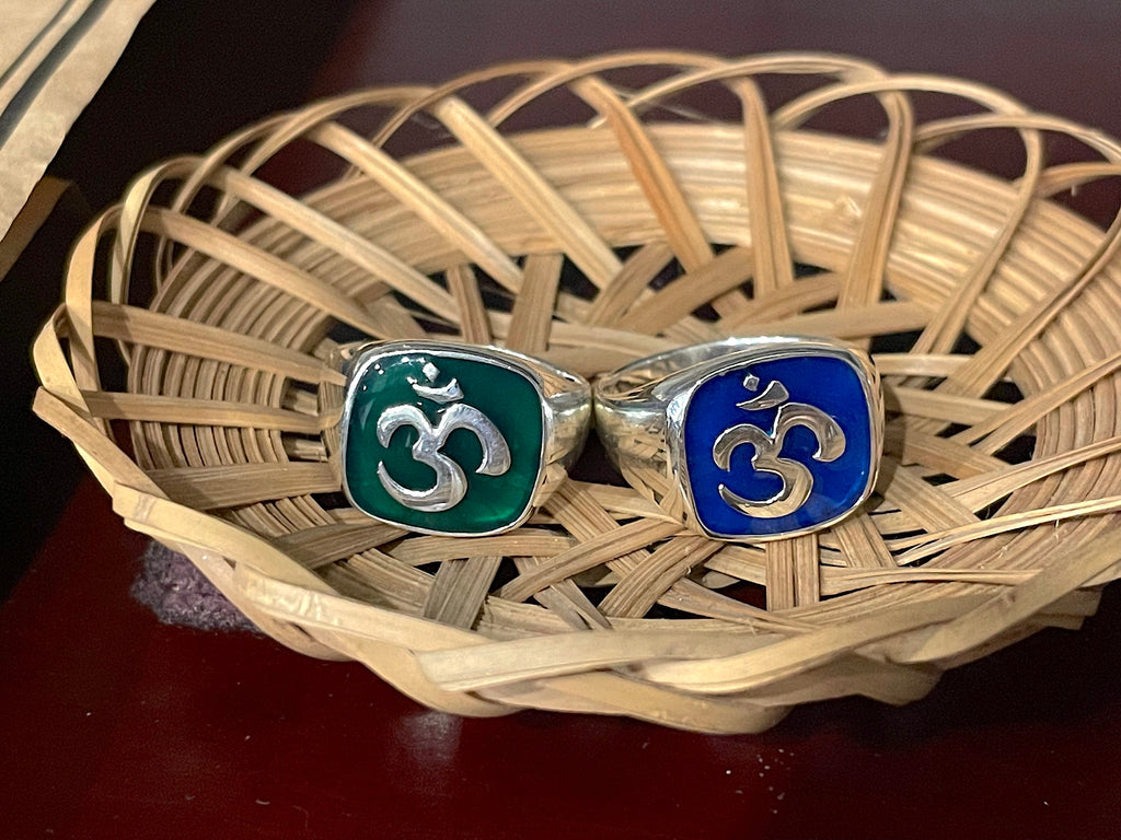 Unique Hindu Aum Om Ohm Word Sterling Silver Ring Jewelry Size 25