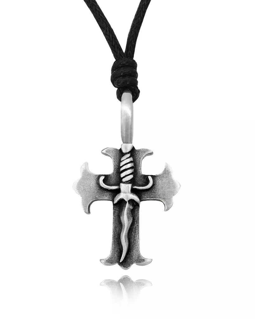 New Gothic Cross Templar Silver Pewter Charm Necklace Pendant Jewelry