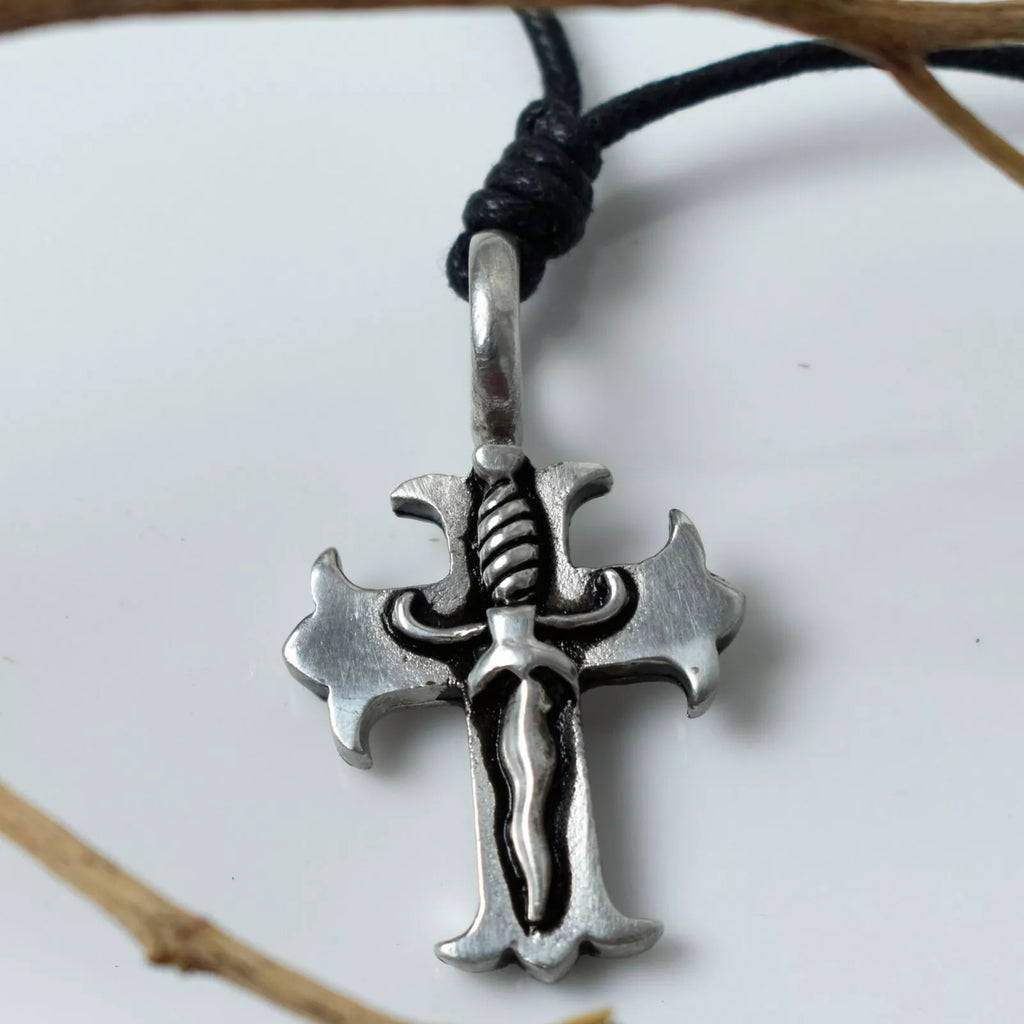 New Gothic Cross Templar Silver Pewter Charm Necklace Pendant Jewelry