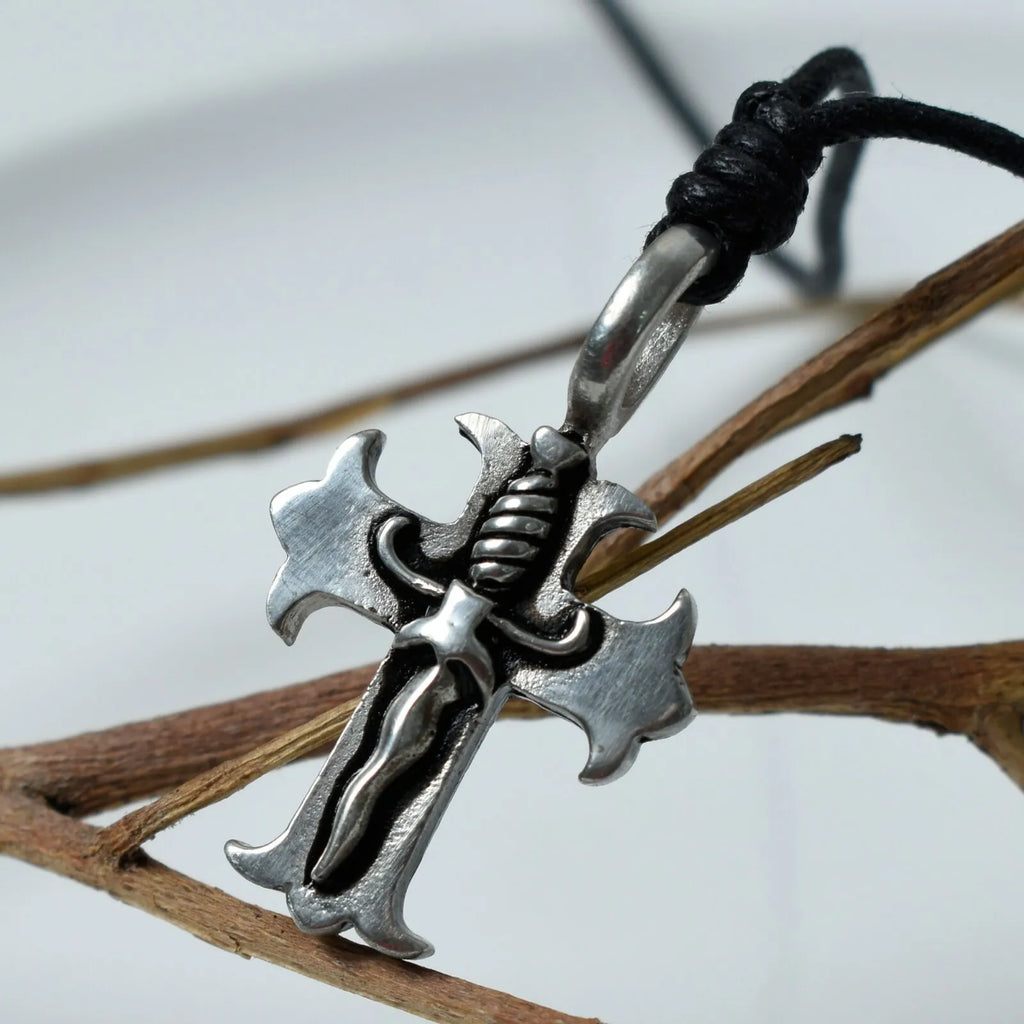 New Gothic Cross Templar Silver Pewter Charm Necklace Pendant Jewelry
