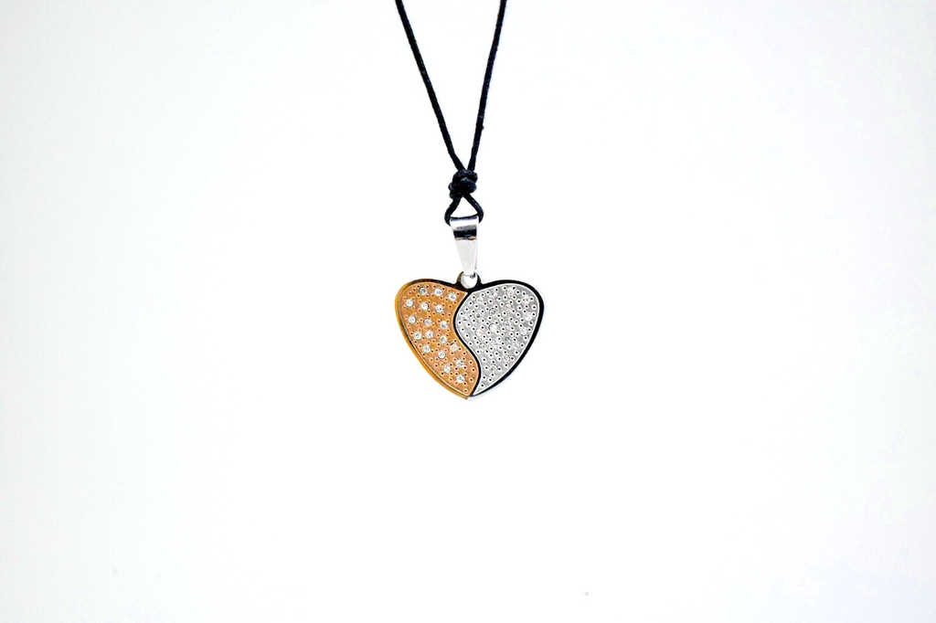 Lovely Heart Stainless Steel Brass Charm Necklace Pendant Jewelry