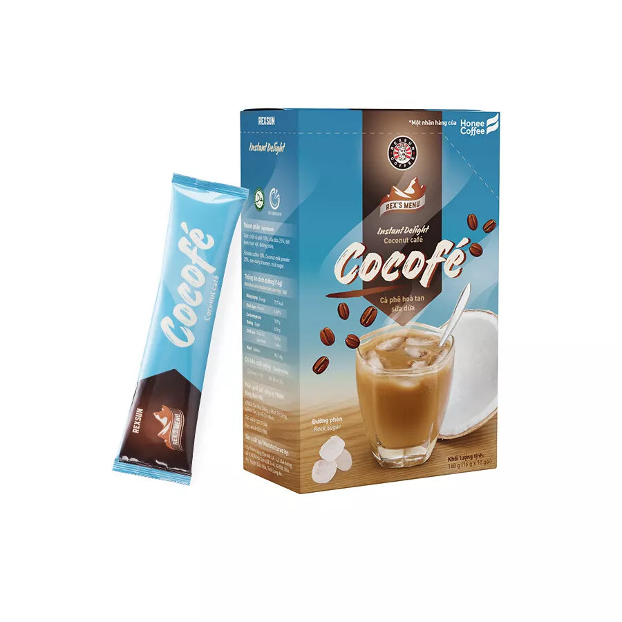 REXSUN Vietnamese Instant Delight Coconut Coffee 160G & 480G VietsWay