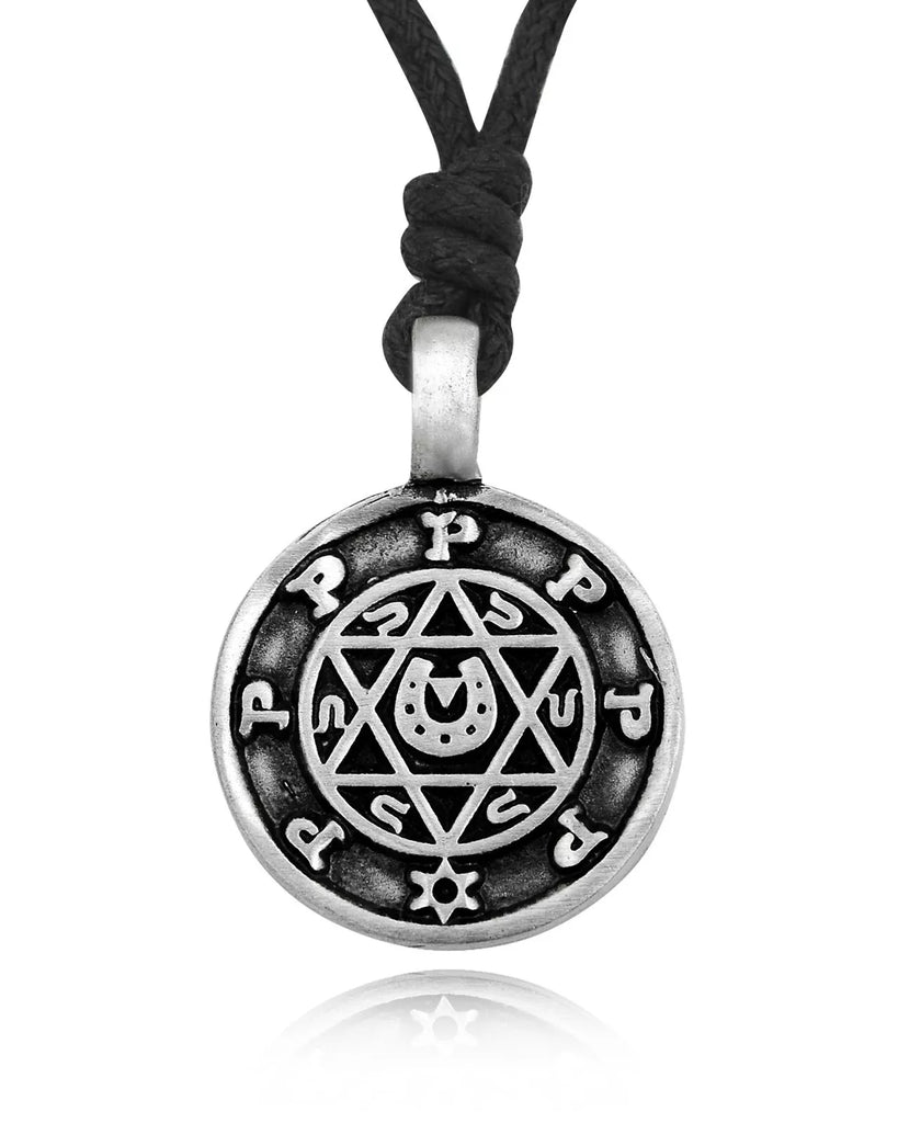 Unique Handcrafted 5 Pointed Star Silver Pewter Charm Necklace Pendant Jewelry
