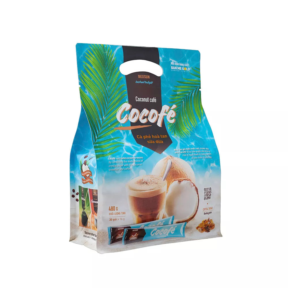 REXSUN Vietnamese Instant Delight Coconut Coffee 160G & 480G VietsWay