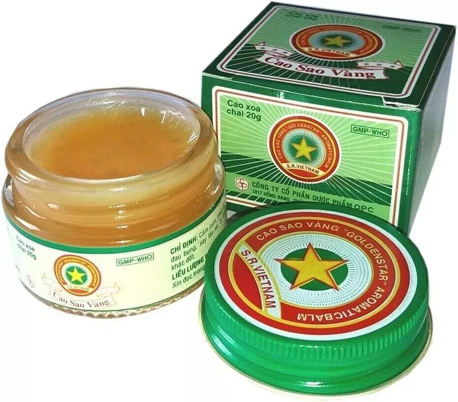 Cao Sao Vang Tiger Balm Golden Star Aromatic Vietnamese Ointment Cream 3 grams, 10 grams , 20 grams