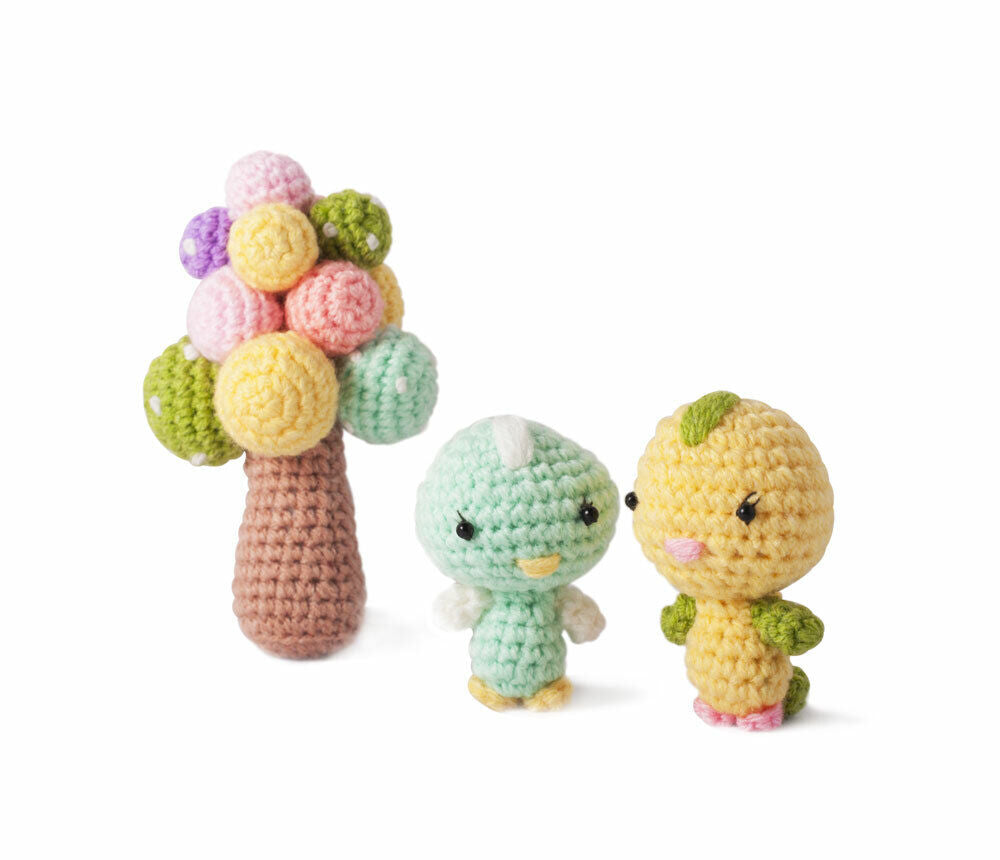 Rainbow Tree and Birds Handmade Amigurumi Stuffed Toy Knit Crochet Doll VAC