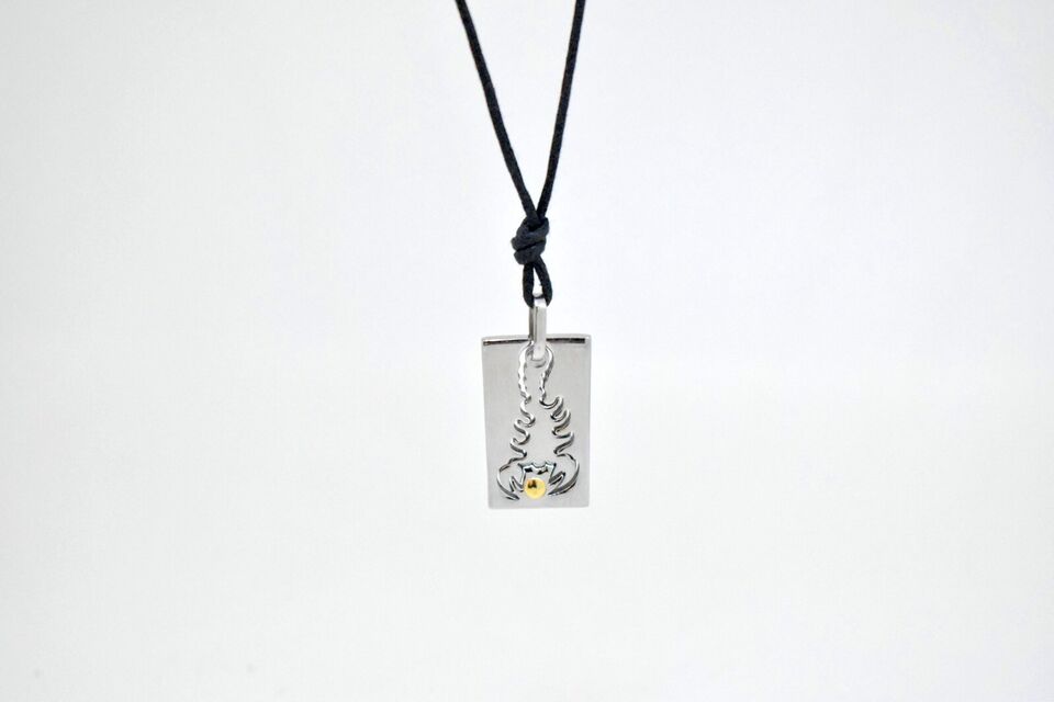 Scorpion Scorpio Zodiac Stainless Steel & 18K Gold Necklace Pendant Jewelry