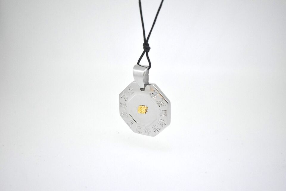 Sign Zodiac (Chinese letter) 18K Gold & Stainless Steel Necklace Pendant Jewelry