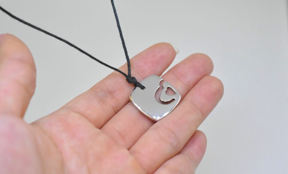 Double Heart Stainless Steel Necklace Pendant Jewelry