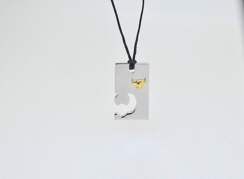 Astrology Sign Horoscope 18K Gold & Stainless Steel Necklace Pendant Jewelry