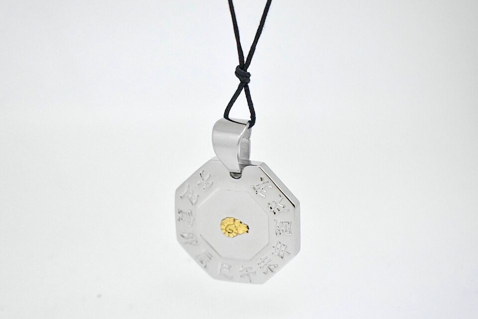 Sign Zodiac (Chinese letter) 18K Gold & Stainless Steel Necklace Pendant Jewelry