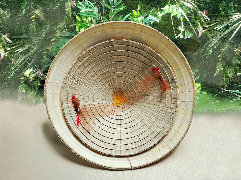 Genuine Hand-Painted Non La Leaf Vietnamese Conical Hat Asian Farming Traditional