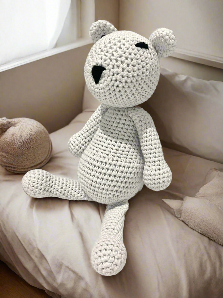 White Polar Bear Handmade Amigurumi Stuffed Toy Knit Crochet Doll VAC
