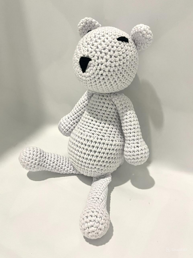 White Polar Bear Handmade Amigurumi Stuffed Toy Knit Crochet Doll VAC